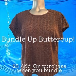 $8 💎Vintage Elegant Brown Short Sleeve Top